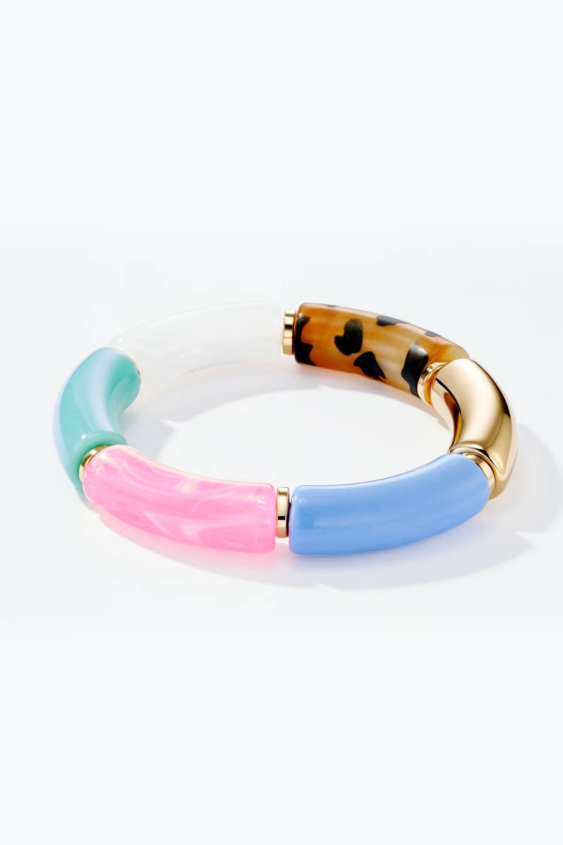 Gekleurde elastische armband: Blauw