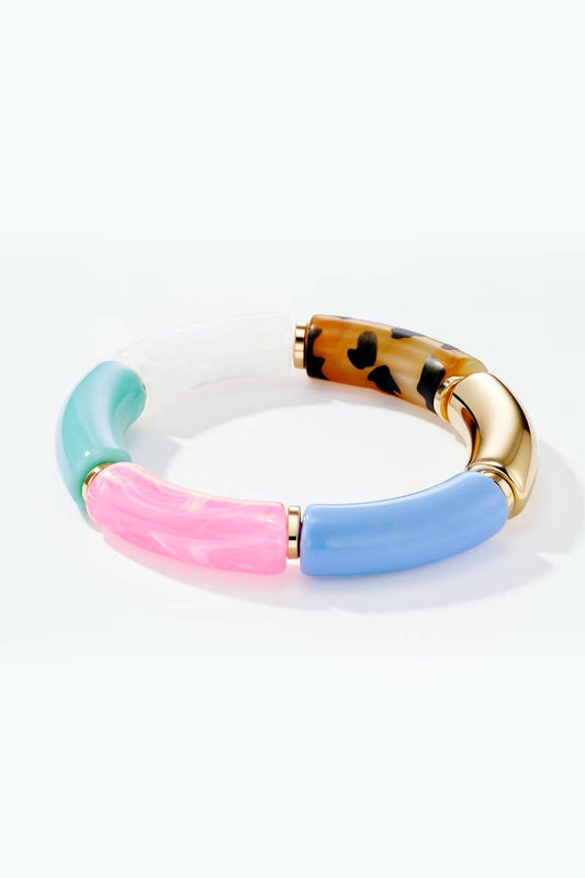 Gekleurde elastische armband: Blauw