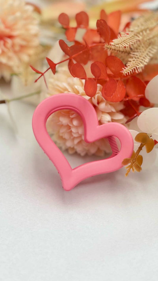 Hartvormige haarclip: Roze